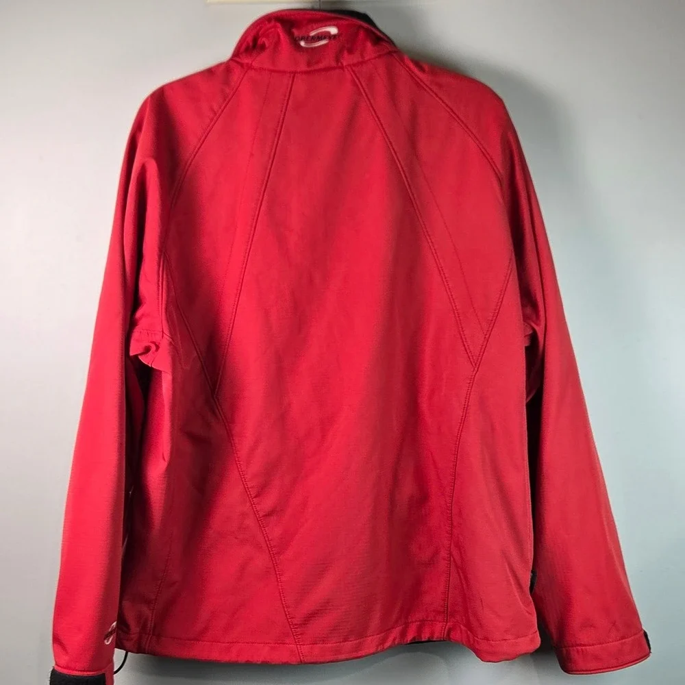 Obermeyer Softshell Jacket Mens XL Red Fleece Lined 57238 Hiking Coat